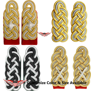 KEW High Quality Bullion Wire Light Yellow <b>Braided</b> Epaulettes Nylon Elegant Garment <b>Accessory</b> Durable - Product Image 4