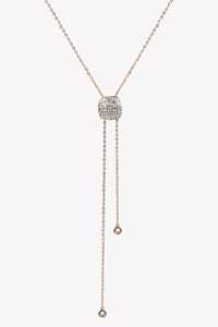 Collares de cadena tipo Y con diamantes redondos de laboratorio, personalizados en oro macizo de 14K o 18K, de 18 pulgadas, ajustables, modernos, delicados, para uso diario. - Product Image 5