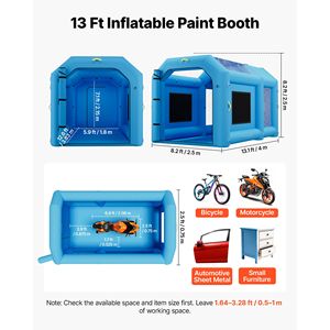 Cabina de Pintura Inflable para Autos de 13.1x8.2x8.2 Pies, Cabina de Pulverización Portátil con Potente Ventilador de 750W y Filtro de Algodón Grande - Product Image 2