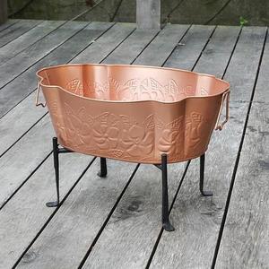 Seau à glace martelé plaqué or rose, élégant refroidisseur et glacière à vin en métal avec poignées pour mariages et soirées en bar - Product Image 6