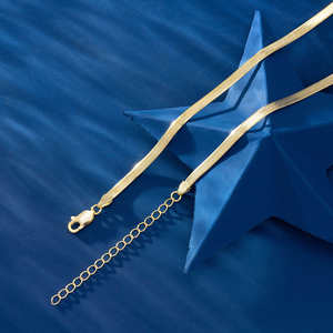 Cadena de Plata de Ley 925, Joyería Hip Hop, Cadena Italiana Plana - Product Image 2