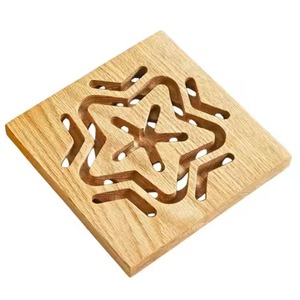 Quatrefoil Scroll Cutout <b>Wooden</b> Trivet Natural Wood Heat Resistant Hot <b>Pot</b> <b>Pan</b> Holder Traditional Table Mat Classic Kitchen Use - Product Image 2