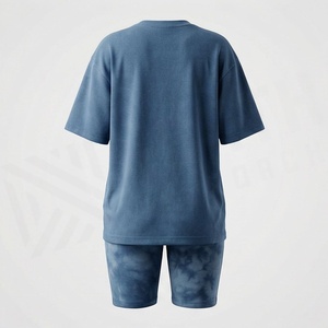 Women's <b>Tie</b> Dye 2 Piece <b>Set</b> Short Sleeve T Shirt and Above Knee Shorts Casual Loose Fit Cotton Summer Wear - Product Image 2