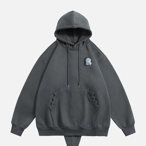 เสื้อแจ็คเก็ตผ้าฟลีซคอตตอน 330 กรัม แบบสปอร์ต ปรับแต่งได้ ใส่ได้ทั้งชายและหญิง สำหรับฤดูใบไม้ร่วง มีซิปและฮู้ดเรียบง่าย ผ้าถักแบบลำลอง - Product Image 5