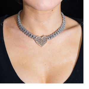 Chaîne cubaine Miami unisexe plaquée or 12 mm 18 pouces en argent sterling 925 certifiée GRA, avec moissanite, vente en gros d'usine - Product Image 3