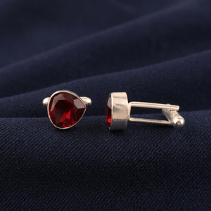 Designer Handcrafted Pink Rubellite Gemstone <b>Cufflinks</b> <b>Set</b> in 925 Sterling Silver Handmade Unisex Jewelry Elegant Formal Wear - Product Image 1
