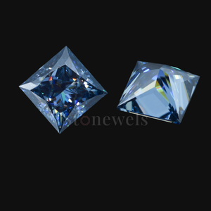 Diamante Sintético Azul Premium Corte Princesa DEF VVS VS, Piedra Suelta Certificada Cultivada en Laboratorio para Colección de Joyería Fina - Product Image 1