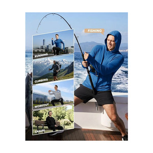 Sudadera Deportiva con Capucha para Hombre, Personalizada con Logotipo OEM, Corte Ajustado, Manga Larga, Secado Rápido, Transpirable, para Entrenamiento, Fitness, Running, Protección UV - Product Image 3