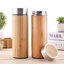 Stainless Steel Vacuum Insulated Tumbler with Bamboo Finish Long Handle Minimalist Design <b>Tea</b> <b>Infuser</b> for Travel - Product Image 3