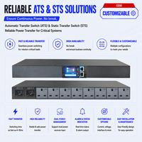 Commutateur de transfert statique ATS STS, commutateur de transfert automatique, double entrée d'alimentation, 5 ms, monophasé, norme britannique BS1363, 8 prises, MQTT, SNMP