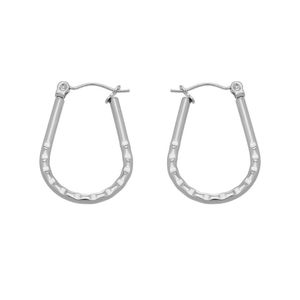 Aros de Acero Inoxidable con Baño de Oro de 18K en Forma de U Texturizados al por Mayor - Product Image 2