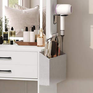 Multi Functional Durable LED Panel <b>Mirror</b> <b>Vanity</b> Desk 2 Storage Drawers Space-Saving <b>Makeup</b> Table for Small Bedroom Practical - Product Image 4