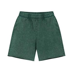 Shorts de jogging vintage délavés à l'acide pour hommes, personnalisés, en coton épais 100 % respirant et écologique, avec taille élastique - Product Image 3