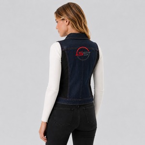 Lightweight Denim Vest Button-Up Sleeveless Jean <b>Women</b> <b>Waistcoat</b> with Timeless Casual Style for Spring, Summer and Outdoor - Product Image 3