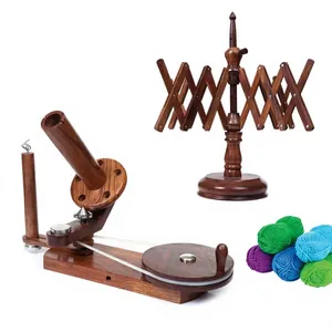 Wooden Yarn Swift And <b>Ball</b> Winder For Hand Knitting With Smooth Rotation And Durable Design - Product Image 1