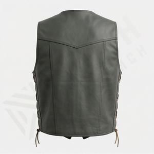 NAI-5000A Gilet en cuir d'été pour motard, veste de club moto, vêtement d'extérieur, vente en gros, gilet de moto couleur personnalisée - Product Image 2