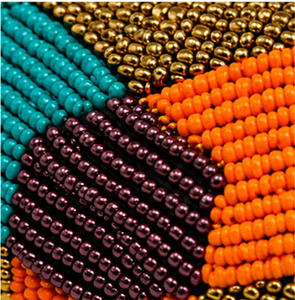 Pochette géométrique multicolore à perles |   Sac de soirée artisanal et original |   Sac à main bohème chic fait main, sac de soirée coloré - Product Image 6