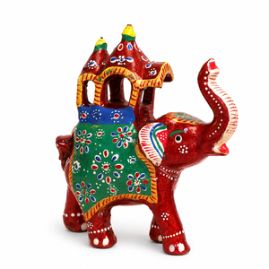 Figurine d'éléphant indien en bois artisanal, peinte à la main, décoration d'intérieur, statue pour table - Product Image 3
