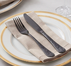 Ensemble de couverts vintage noir mat, cuillère, fourchette, couteau, manche en métal, résistant à la rouille, élégant, pour dîner, mariage - Product Image 4