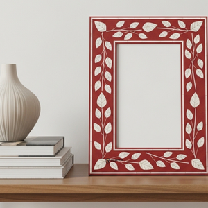 Cadre photo en os incrusté de motifs floraux faits à la main, cadre photo de luxe - Product Image 6