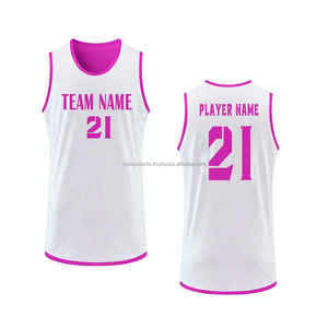 Jeu de sport pour étudiants Gilet personnalisé Maillot de basket-ball réversible vintage de haute qualité Nom et logo de l'équipe personnalisés - Product Image 4