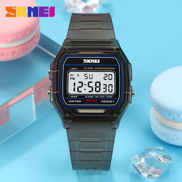 Skmei 2056 Watch Casual Sport Water Resistant Electronic Square Multi Function LED Display Digital Luminous Wristwatch for Male