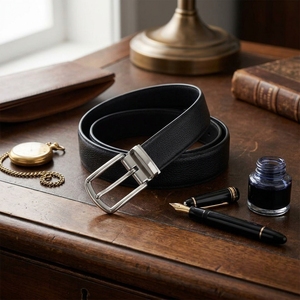 Cinturón de Cuero Genuino Premium para Hombre con Elegante Hebilla Metálica - Product Image 1