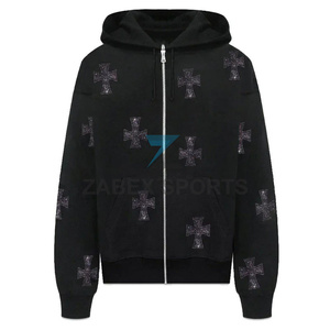 Sudadera con Pedrería al por Mayor para Hombre, Proveedor Personalizado, Sudadera con Cristales de Imitación de Primera Calidad - Product Image 1