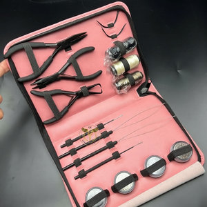 Hair Extension Tool <b>Kit</b> Set – Micro Ring <b>Bead</b> Installation & Removal Tools with Pliers Loop Needles Thread and Storage Case - Product Image 5