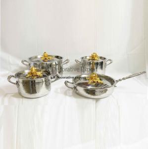 Ensemble de casseroles en acier inoxydable martelé à la main, design européen haut de gamme, avec boutons de couvercle décoratifs en forme de citrouille, ustensiles de cuisine écologiques - Product Image 3