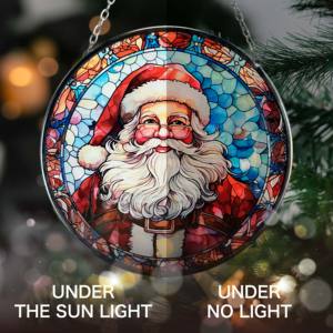 Attrape-soleil en verre teinté Mandala Chakra Healing |   Design Art Déco 6 pouces (15,24 cm) pour la décoration ethnique bohème et le bien-être - Product Image 3