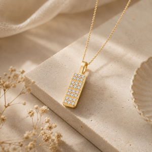 Wholesale Selling 14K <b>Solid</b> <b>Gold</b> Iced Bar Pill <b>Pendant</b> Dainty Chunky Custom Charm Natural Diamonds Trendy Fine Jewelry Necklaces - Product Image 6