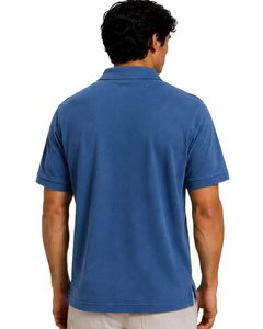 Polo homme bleu à manches courtes en coton piqué, motif jacquard décontracté, col rabattu, personnalisable, classique, été - Product Image 2