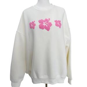Sudaderas con Capucha Personalizadas de Algodón Blanco con Bordado Chenille, Cuello Redondo, Ropa de Otoño e Invierno para Mujer - Product Image 2