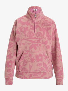Sudadera con capucha de forro polar floral personalizada para mujer, con cremallera de un cuarto, estilo oversize, tipo Sherpa - Product Image 2