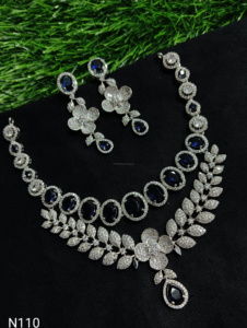 Ensemble de bijoux de mariée en diamant américain classique Collier et boucles d'oreilles en deux pièces pour mariage Style classique à la mode - Product Image 2