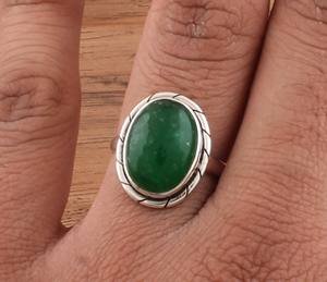 Anillo de Jade Verde Natural Clásico para Mujer, Plata de Ley 925, Chapado en Oro, para Bodas y Fiestas, Joyería con Logotipo Personalizado, Venta al Por Mayor - Product Image 6