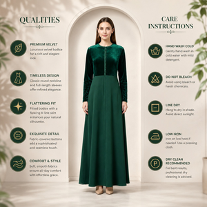 Elegante Vestido Abaya de Terciopelo para Mujer, Estilo Islámico Modesto de Dubái |   Caftán Maxi de Manga Larga, Ropa de Noche, Moda Boutique - Product Image 3