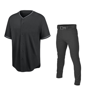 Ensemble uniforme de baseball personnalisé respirant à séchage rapide, imprimé par transfert thermique, coupe ajustée, maillot et pantalon pour équipe adulte, service OEM - Product Image 1