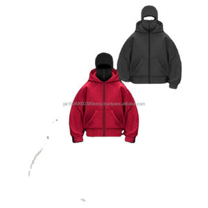 Nouveau style, cagoule à capuche unisexe, personnalisée, en coton 100%, avec impression brodée délavée à la pierre, épaisse, imperméable, pour homme, hiver, fermeture éclair intégrale - Product Image 5
