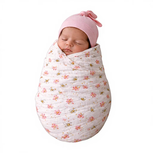 100% Organic Cotton Eco-Friendly Hypoallergenic Baby Swaddle <b>Blanket</b> Customizable Unisex Newborn <b>Wrap</b> Soft Breathable - Product Image 1