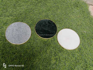 Hot Sale High Quality Luxury Eco-Friendly <b>Round</b> 4mm Thick Stone <b>Placemat</b> for Drinks Wedding Home From India - Product Image 4