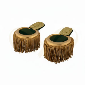 Epaulettes Ceremoniales Personalizados en Verde y Dorado con Flecos Metálicos Premium para Uniformes de Oficiales - Product Image 2