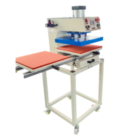 Double presse à chaud manuelle grand format Machine d'impression par sublimation Nouvelle encre UV Plaques chauffantes automatiques 38*38cm pour chemises de grande taille