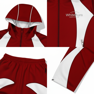 Conjunto de Dos Piezas de Chaqueta Deportiva Premium Personalizada, Chaqueta Ligera de Gran Tamaño con Parches, Chaqueta Deportiva Transpirable de Nailon - Product Image 3