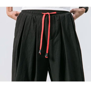 Nuevos Pantalones Harem Extra Grandes y Ligeros para Hombre, Estilo Chino, 100% Algodón Canvas, Transpirables, Ecológicos, Bordados, Vintage - Product Image 4