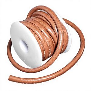 Cordones de cuero cosidos a Cruz genuinos para la fabricación y decoración de joyas Cuerda de tuberías de último estilo para collares y pulseras - Product Image 1