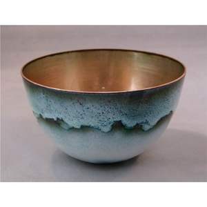 ชามทองแดงเคลือบอีนาเมลแบบกำหนดเอง - อ่างโลหะตกแต่งเคลือบเงาไล่เฉดสี - ชุดชามอีนาเมลกันสนิม - Product Image 1