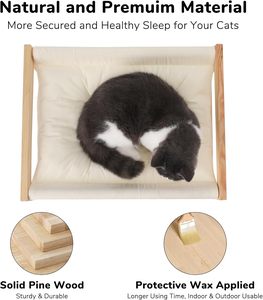 Cat <b>Bed</b> Hammock, Cozy Velvet Couch for Indoor Cat, Raised Wooden Cat Perch, 21 Inch Pet <b>Sofa</b>, Outdoor Dog <b>Bed</b>, for <b>small</b> animals - Product Image 3