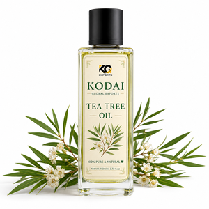 Huile d'Arbre à Thé Pure et Naturelle à 100% - Liquide - 100 ml dans une bouteille ambrée avec prise US - 100 g - Fabriqué au Tamil Nadu - Pour les soins personnels - Product Image 1